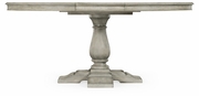 491009-55D-RGA JC Edited Casual Country 55" Circular Extending Dining Table In Rustic Grey