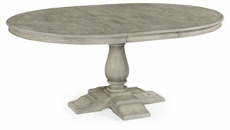 491009-55D-RGA JC Edited Casual Country 55" Circular Extending Dining Table In Rustic Grey