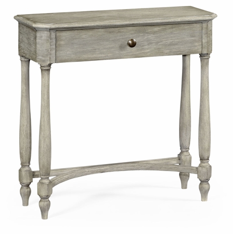 491017-RGA Jonathan Charles Fine Furniture JC Edited - Casually Country Rustic Grey Small Console Table With Drawer