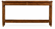 491024-CFW Jonathan Charles Console Table with Drawers in Country Walnut