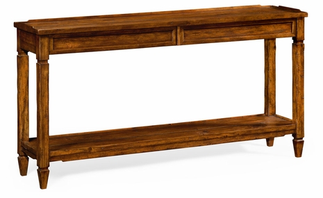 491024-CFW Jonathan Charles Console Table with Drawers in Country Walnut