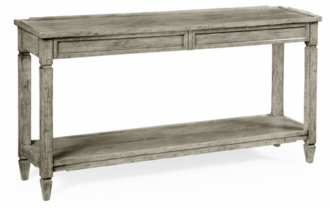 491024-RGA Jonathan Charles Fine Furniture JC Edited - Casually Country Console Table With Drawer In Rustic Grey