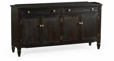 491025-PDA Jonathan Charles 34" Four-Door Dark Ale Sideboard