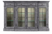 491027-ADG Jonathan Charles Fine Furniture JC Edited - Casually Country Four Door China Display Cabinet In Antique Dark Grey