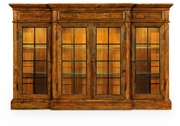 491027-CFW Jonathan Charles Four Door China Display Cabinet in Country Walnut