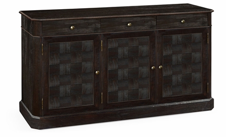 491036-PDA Jonathan Charles Fine Furniture JC Edited - Casually Country 64" Dark Ale Three Door Sideboard