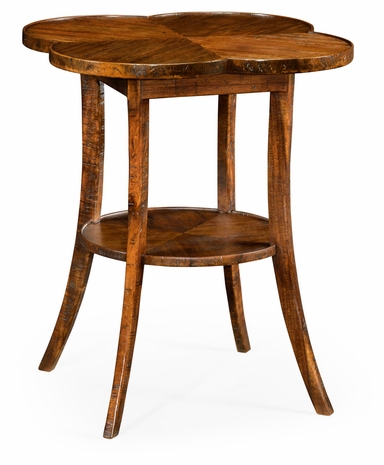 491043-CFW Jonathan Charles Quatrefoil Lamp Table in Country Walnut