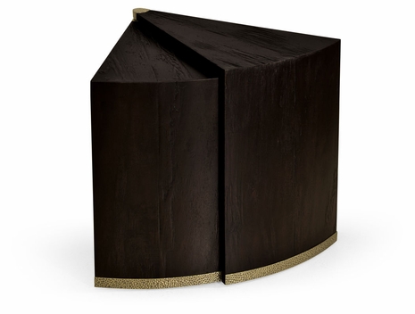 491044-PDA Jonathan Charles Fine Furniture JC Edited - Casually Country Dark Ale Semicircular Retracting Side Table