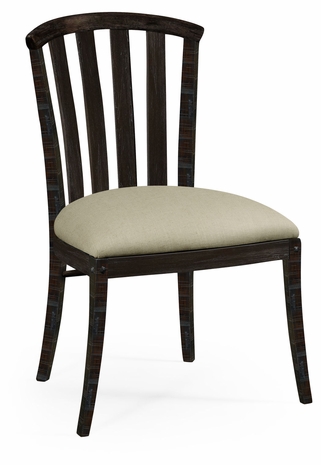 491047-SC-PDA-F001 Jonathan Charles Dark Ale Style Curved Back Side Chair, Upholstered in MAZO