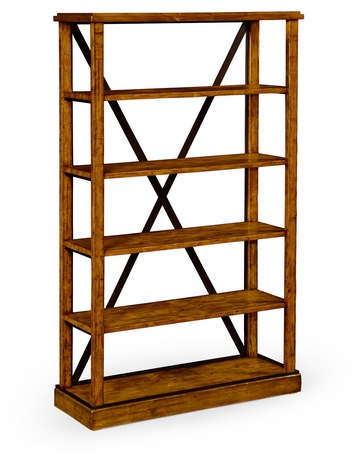 491055-CFW Jonathan Charles Country Walnut �tag�re or Bookcase
