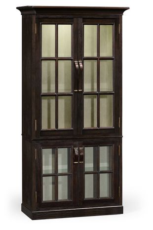 491065-PDA Jonathan Charles Fine Furniture JC Edited - Casually Country Plank Dark Ale Tall Bookcase With Strap Handles