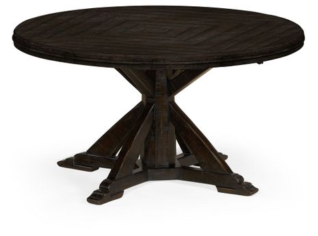491068-53D-PDA Jonathan Charles Fine Furniture JC Edited - Casually Country 53" Dark Ale Parquet Round-To-Oval Dining Table