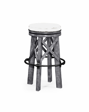 491071-ADG-COMUS Jonathan Charles Casual Country Antique Dark Grey Bar Stool Revolving Seat
