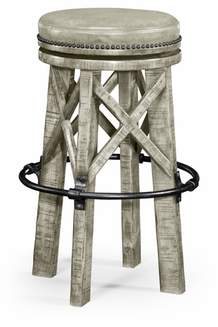 491071-RGA JC Edited Casual Country Bar Stool Revolving Seat In Rustic Grey