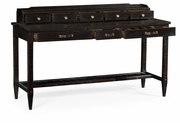 491073-PDA Jonathan Charles Dark Ale Plank Buffet with Strap Handles