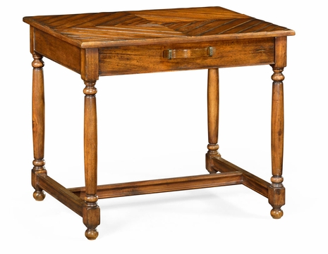 491080-CFW JC Edited Casual Country Walnut Parquet Rectangular Side Table With Contrast Inlay