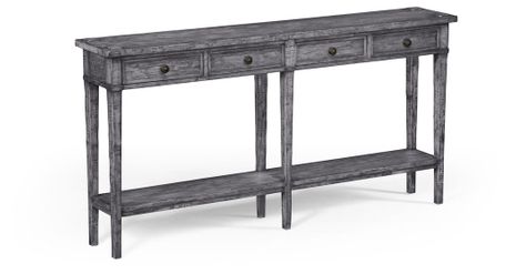 491083-ADG Jonathan Charles Fine Furniture JC Edited - Casually Country Antique Dark Grey Four Drawer Console