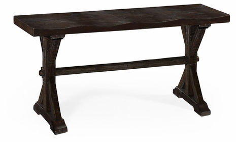 491088-PDA Jonathan Charles Fine Furniture JC Edited - Casually Country Narrow Dark Ale Topped Bench