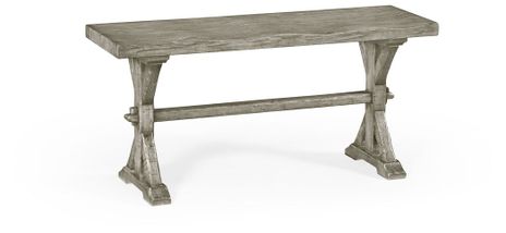 491088-RGA Jonathan Charles Fine Furniture JC Edited - Casually Country Narrow Rustic Grey Topped Bench