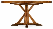 491101-60D-CFW Jonathan Charles 60" Country Walnut Round Dining Table with Inbuilt Lazy Susan