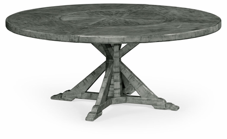 491101-72D-ADG Jonathan Charles Fine Furniture JC Edited - Casually Country 72" Antique Dark Grey Circular Dining Table With Inbuilt Lazy Susan