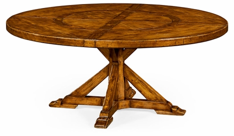 491101-72D-CFW Jonathan Charles 72" Country Walnut Round Dining Table with Inbuilt Lazy Susan