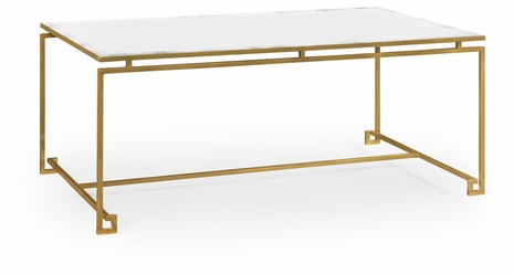491104-G-GAM JC Edited Simply Elegant Gold-Leaf Gilded Iron Rectangular Coffee Table