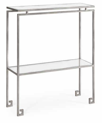 491105-S-GAM JC Edited Simply Elegant Silver Iron Small Narrow Console Table