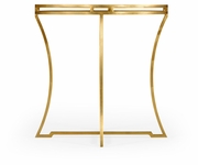 491110-G-GAM Jonathan Charles Fine Furniture JC Edited - Simply Elegant Gilded Iron Round Side Table With An Antique Glass Top