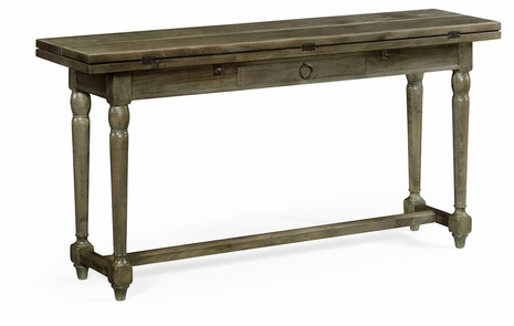 491148-63L-DGC Jonathan Charles Fine Furniture JC Edited - Casually Country Small Dark Grey Chestnut Hunt Table