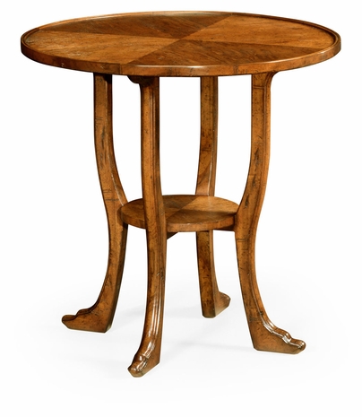 491163-CFW Jonathan Charles Country Walnut Round Lamp Table