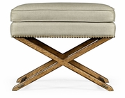 491190-LBC-F001 Jonathan Charles Fine Furniture JC Edited - Sussex Rectangular Light Brown Chestnut Stool, Upholstered In Mazo