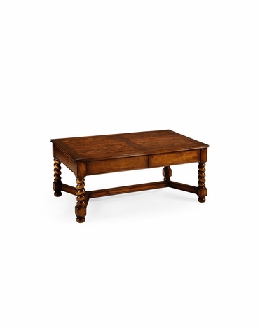 492025 Jonathan Charles Country Farmhouse Rectangular Parquet Coffee Table