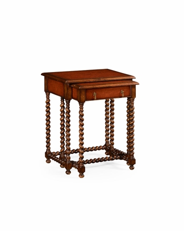 492027 Jonathan Charles Windsor Pair of Nesting Walnut Tables