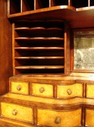 492033 Jonathan Charles Windsor Willian & Mary Oyster Writing Cabinet On Stand