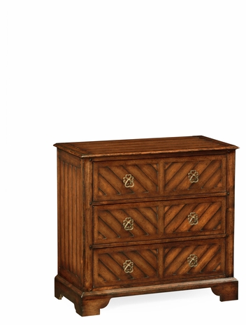 492041 Jonathan Charles Special Order Walnut Parquet Chest of Three Drawers