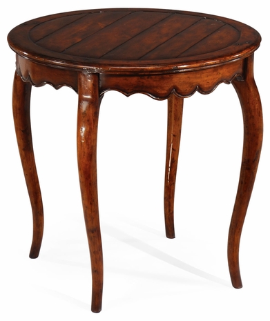 492044 Jonathan Charles Country Farmhouse Round French Walnut Country Side Table