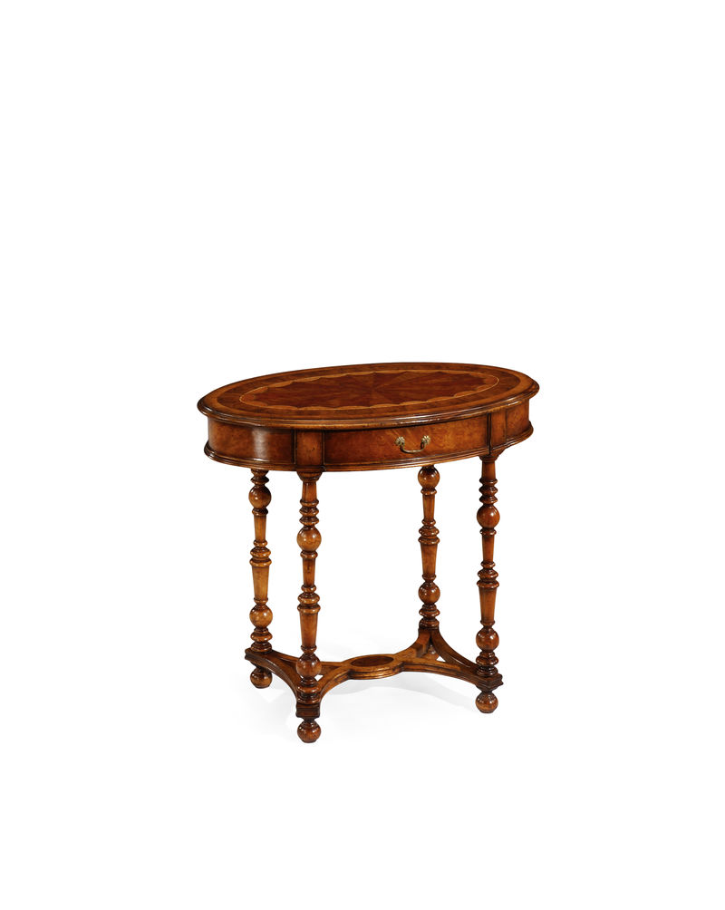 492052 Jonathan Charles Windsor Oval Marquetry Side Table