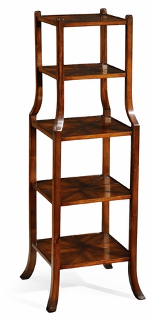 492060 Jonathan Charles Country Farmhouse Parquet Five-Tier Etagere (Walnut)