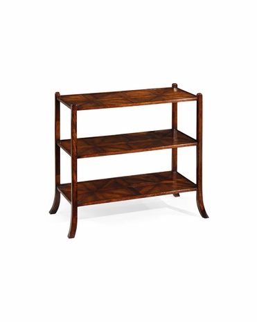 492061 Jonathan Charles Country Farmhouse Wide Parquet Three-Tier Shelf