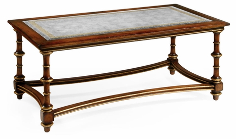 492073 Jonathan Charles Luxe &#233;glomis&#233; & Walnut Rectangular Coffee Table (Large)