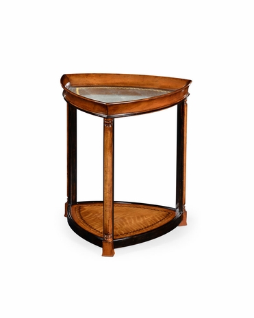 492107 Jonathan Charles Windsor Walnut & églomisé Triangular Lamp Table