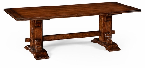 492108 Jonathan Charles Special Order Walnut Dining Table On Heavy Base