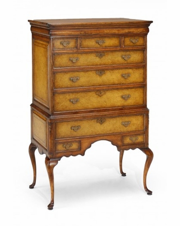 492116 Jonathan Charles Highboy Cabinet on Cabriole Legs