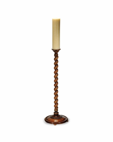 492161 Jonathan Charles Special Order Twisted Column Floor Standing Candlestick (Tall/Walnut)