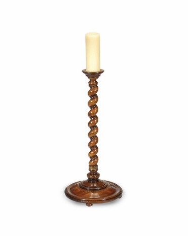 492162 Jonathan Charles Special Order Twisted Column Floor Standing Candlestick (Short/Walnut)