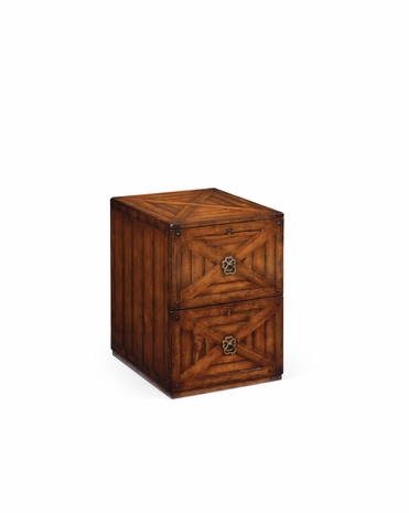 492185 Jonathan Charles Special Order Walnut Two Drawer Filing Cabinet