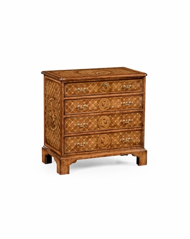 492215 Jonathan Charles Windsor Floral Marquetry & Parquetry Small Chest of Drawers