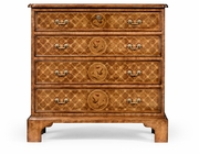 492215-WAL Jonathan Charles Buckingham Floral Marquetry & Parquetry Small Chest Of Drawers