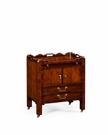 492229 Jonathan Charles Buckingham Georg III Style Mahogany Bedside Cabinet With Handles